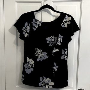 Banana Republic Top | Black Floral Blouse | Size 4